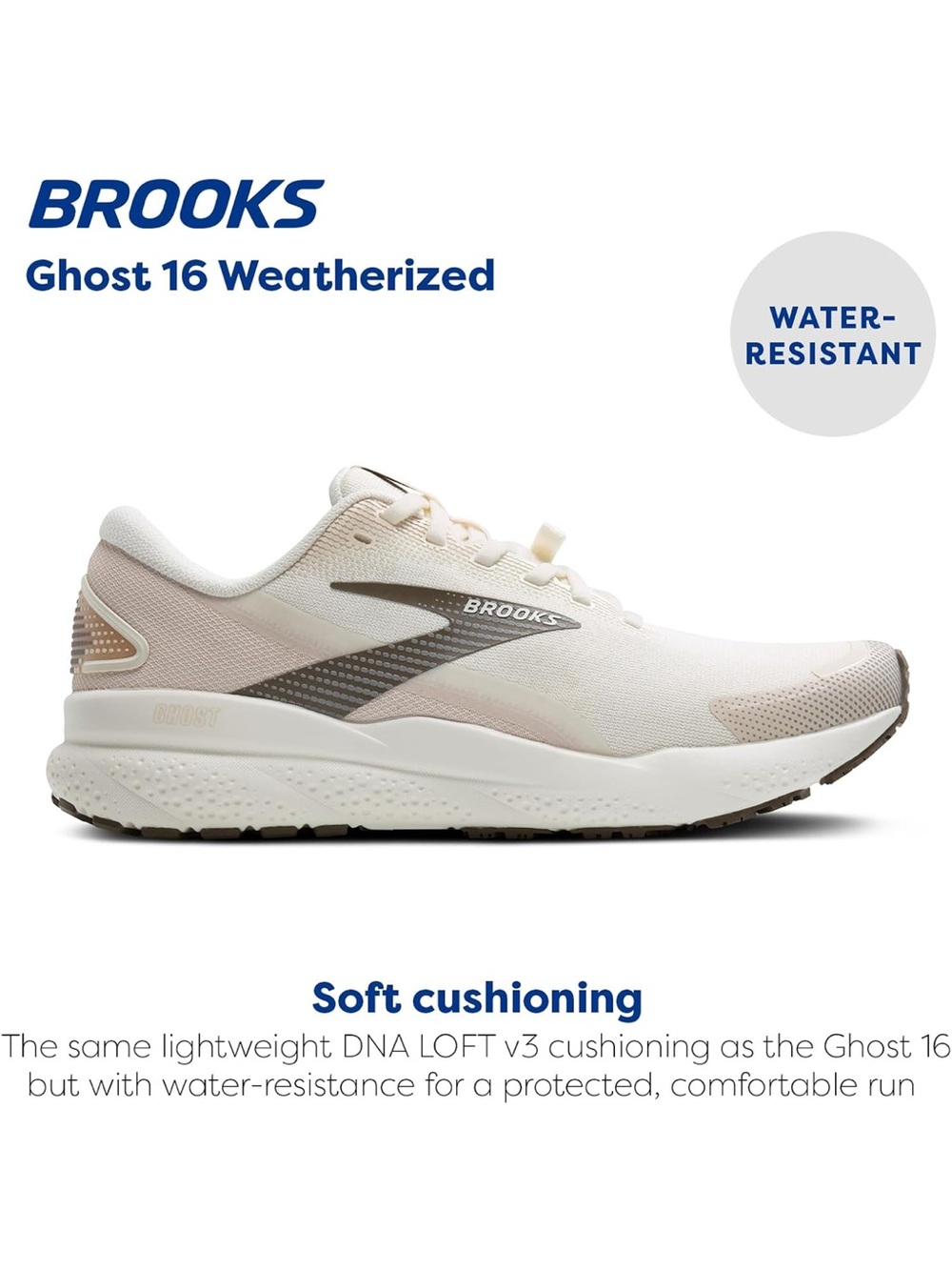 Brooks Ghost 16 Women’s Running Shoes - Almond Peach / Coconut / Falcon - Picture 3 of 6